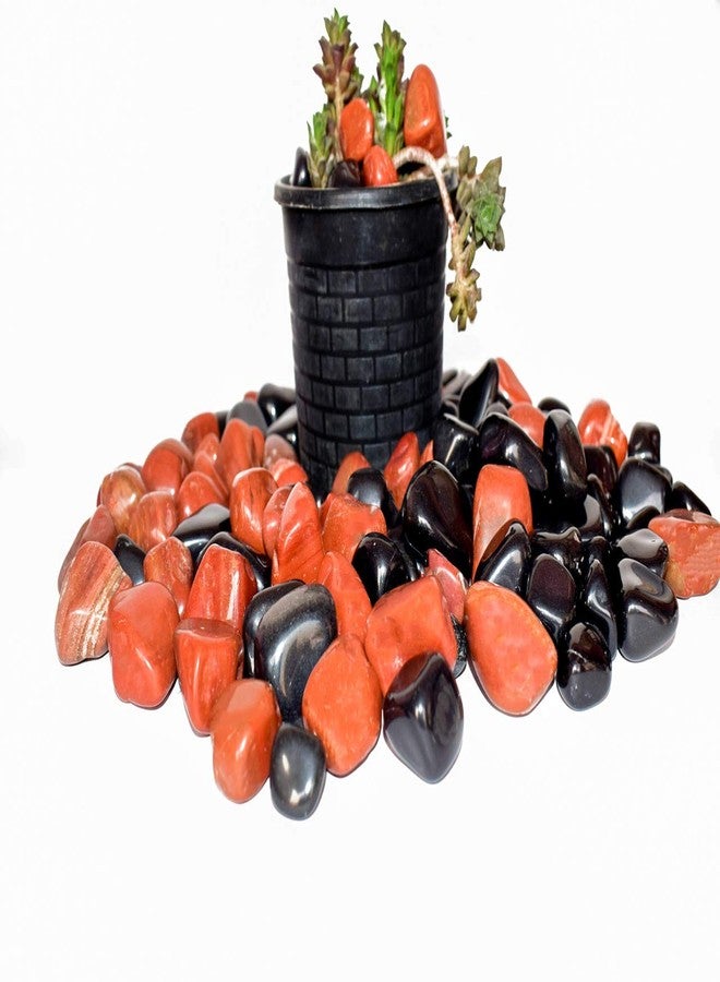 Power Stone Decorative Coloured Asymmetric Marble Stone Pebbles for Vase Filler Plant Pots Home Aquarium Fish Tanks Landscape Outdoor Garden Decoration (Brown & Black, 500 Grams) - Image 3